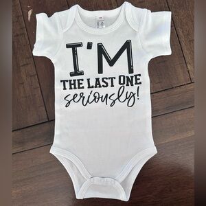 Baby Announcement “I’m the last one, seriously!” Baby onesie